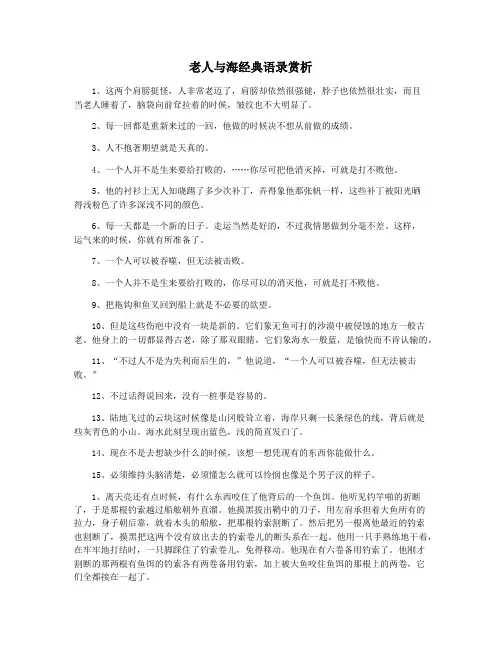 老人与海经典语录赏析