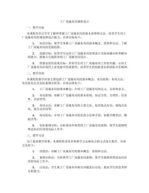 工厂设施布局课程设计