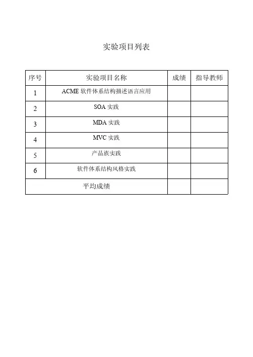 软件设计与体系结构实验报告