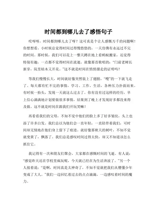 时间都到哪儿去了感悟句子