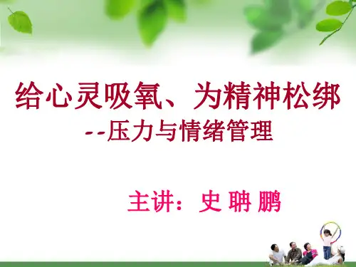 史聃鹏——压力与情绪管理 -