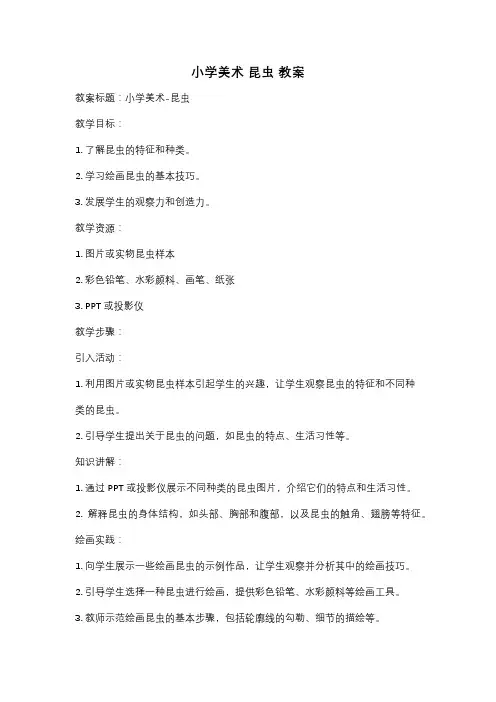 小学美术 昆虫 教案