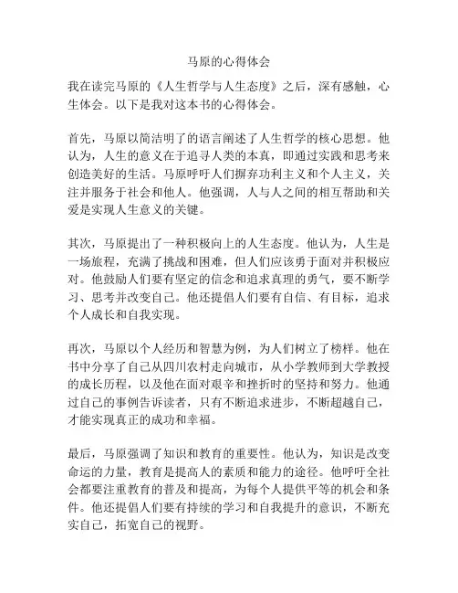 马原的心得体会