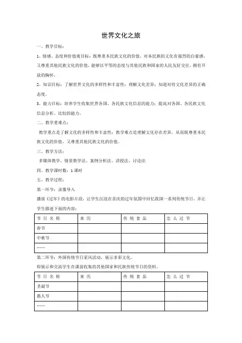 教学设计6：5.1 世界文化之旅