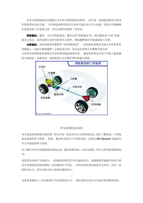 汽车的四轮驱动系统的介绍