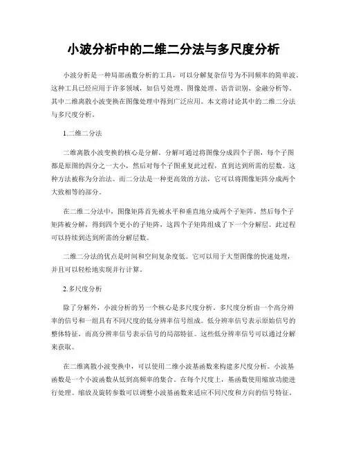 小波分析中的二维二分法与多尺度分析
