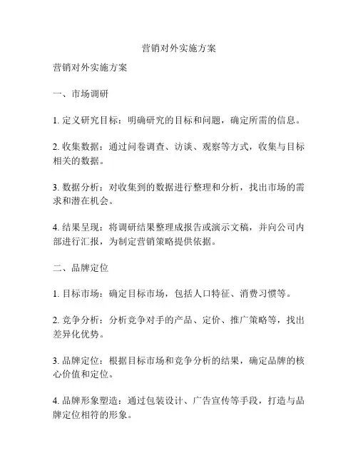 营销对外实施方案