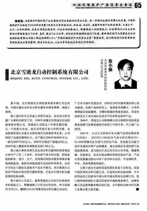 北京雪迪龙自动控制系统有限公司