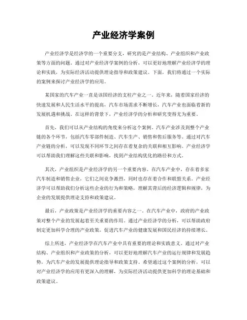 产业经济学案例