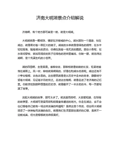 济南大明湖景点介绍解说