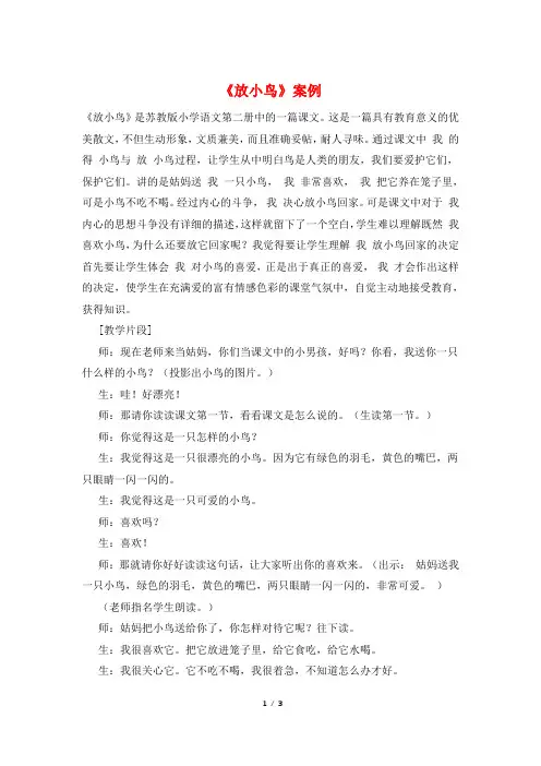 《放小鸟》案例