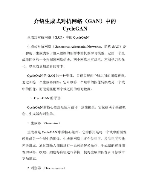 介绍生成式对抗网络(GAN)中的CycleGAN