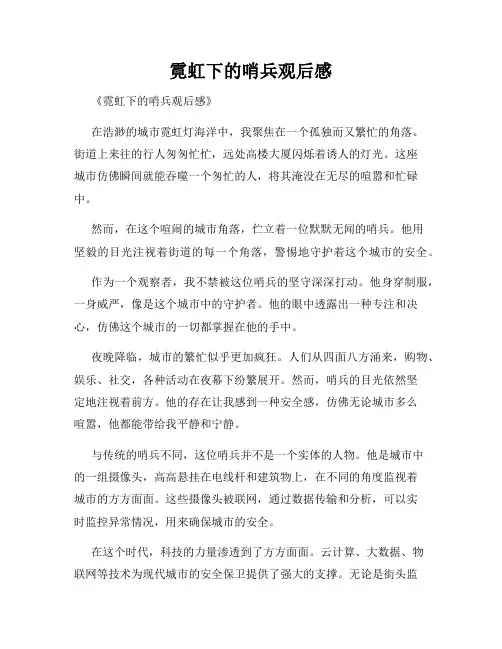 霓虹下的哨兵观后感