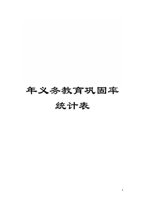 年义务教育巩固率统计表模板