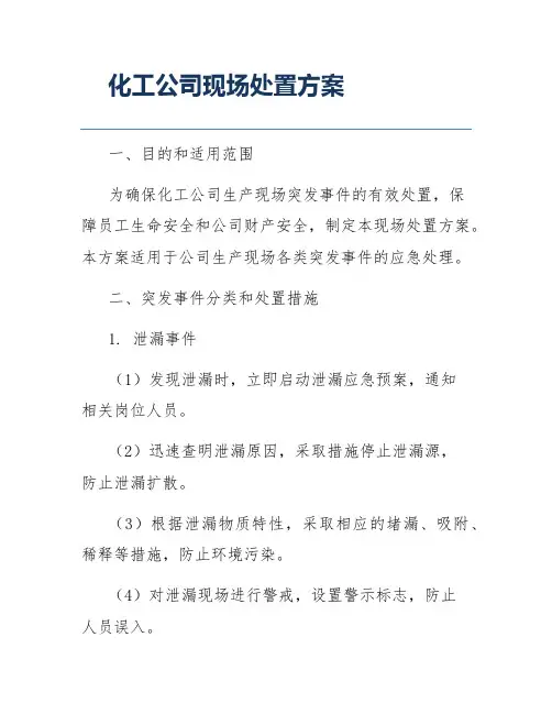 化工公司现场处置方案