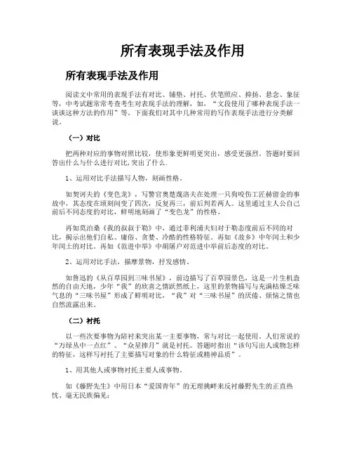 所有表现手法及作用