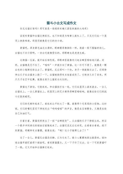猫斗小古文写成作文