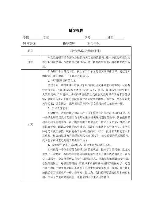 教育实习研习报告 2