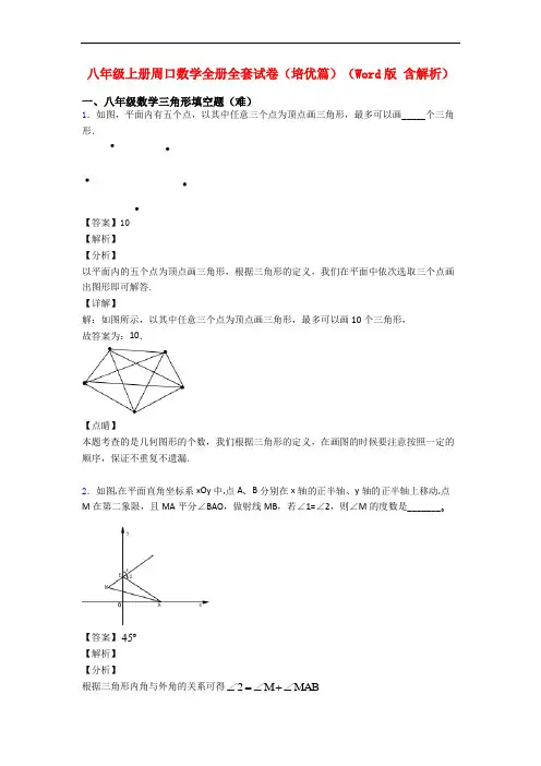 八年级上册周口数学全册全套试卷(培优篇)(Word版 含解析)