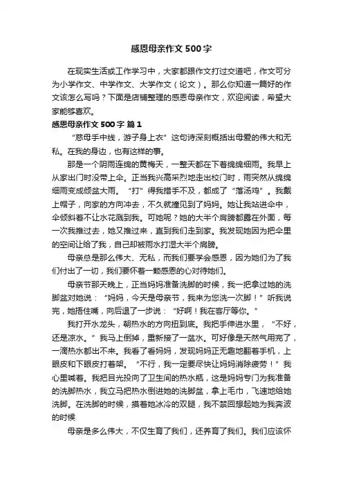 感恩母亲作文500字