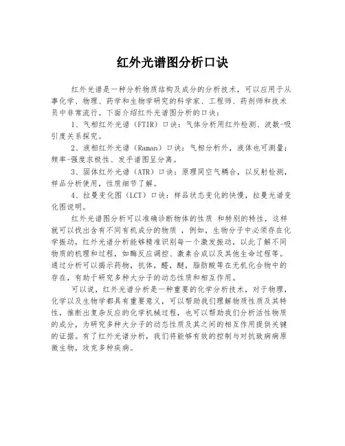 红外光谱图分析口诀