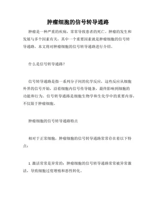 肿瘤细胞的信号转导通路