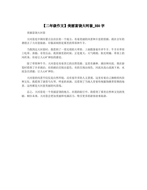 【二年级作文】美丽富饶大河套_350字