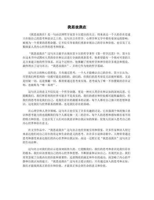 我思故我在