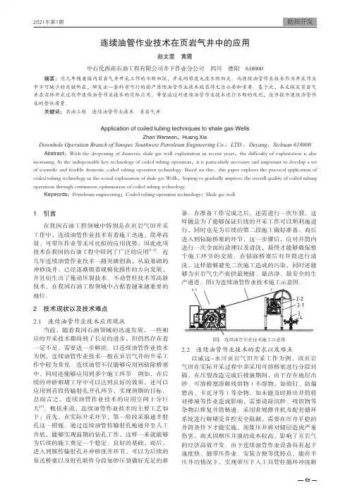 连续油管作业技术在页岩气井中的应用