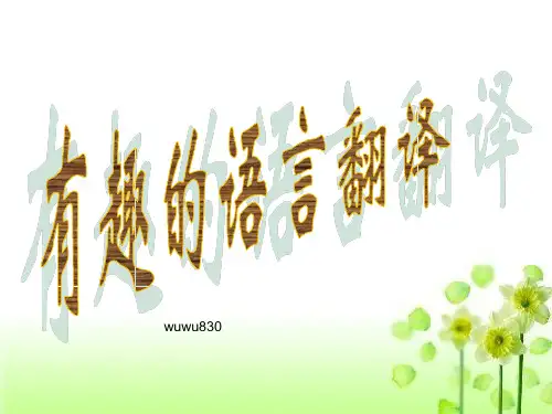 高中语文有趣的语言翻译课件PPT