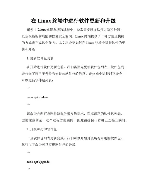 在Linux终端中进行软件更新和升级
