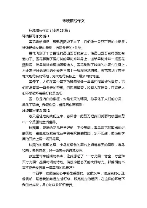 环境描写作文