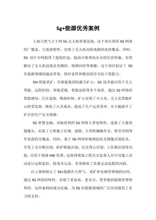 5g+能源优秀案例