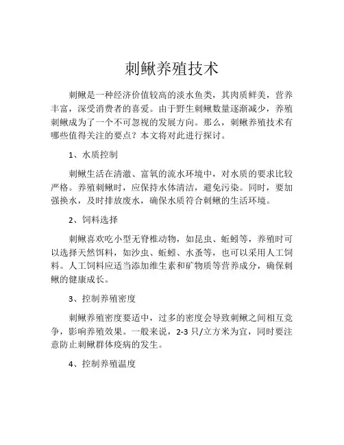 刺鳅养殖技术