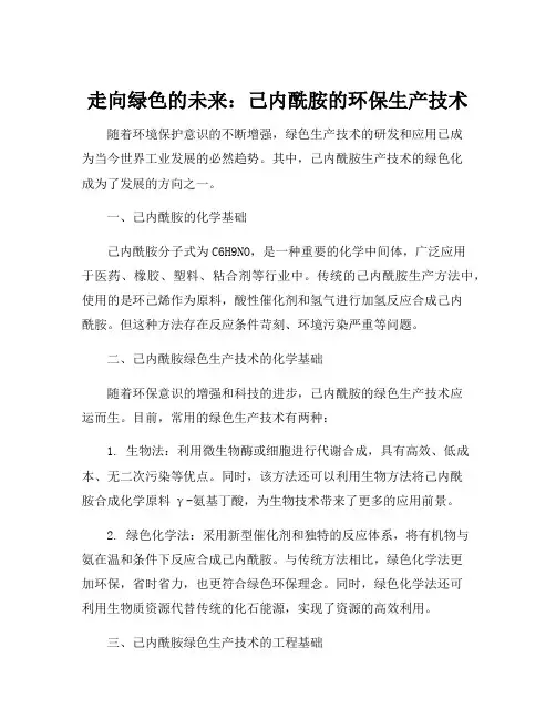 己内酰胺绿色生产技术的化学和工程基础