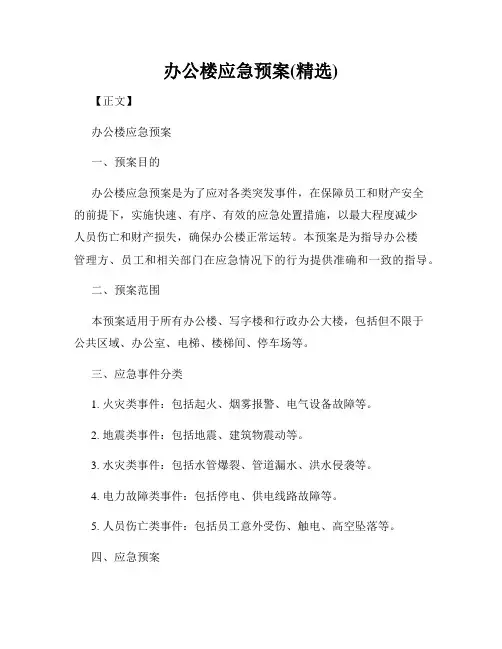 办公楼应急预案(精选)