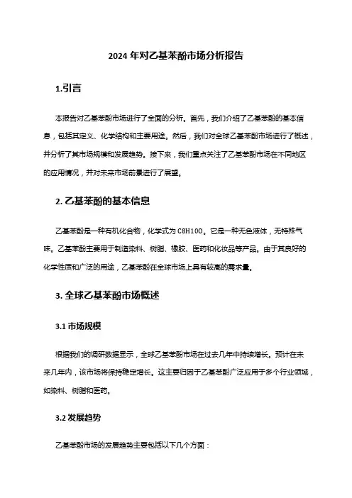 2024年对乙基苯酚市场分析报告