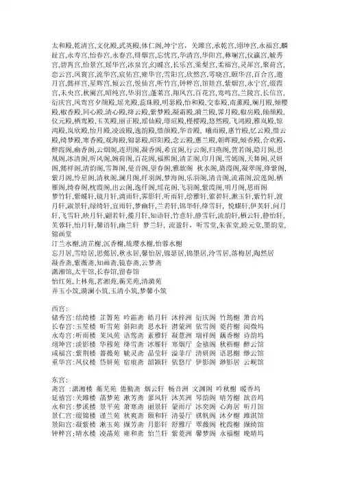 好听的宫廷名称