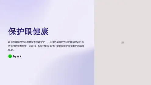 保护眼健康：主题班会PPT课件