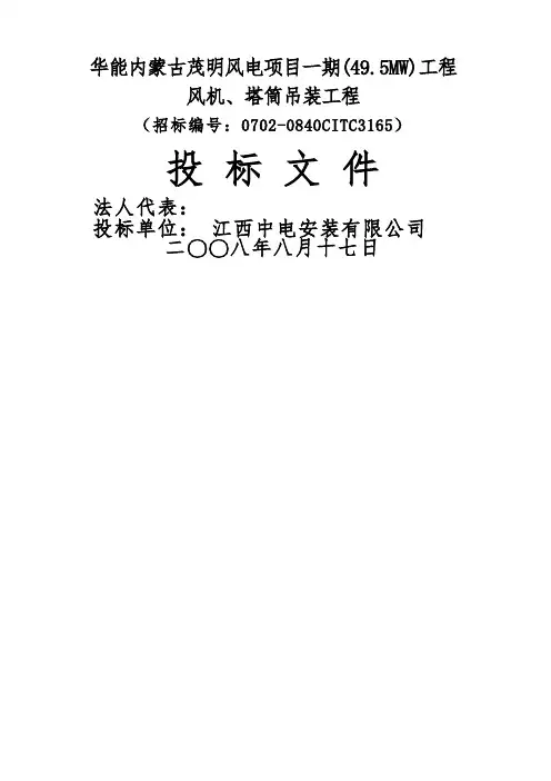 华能风电投标文件