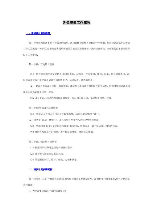 各类培训工作流程