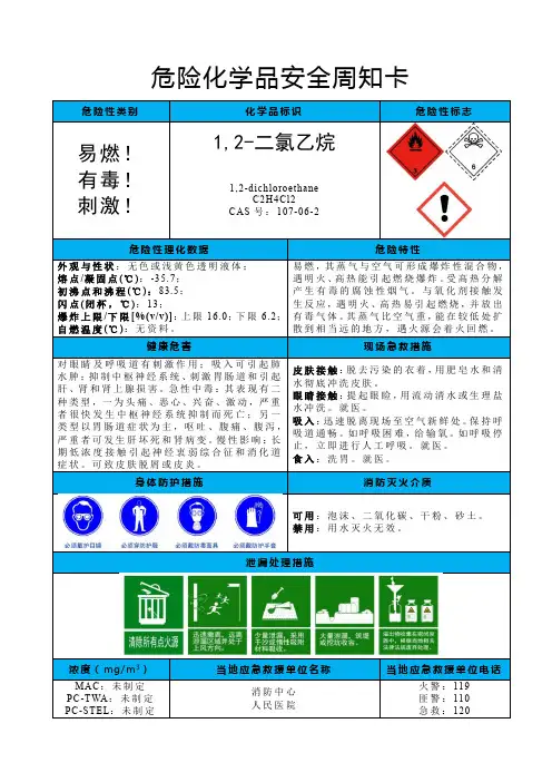 1,2-二氯乙烷-危险化学品安全周卡