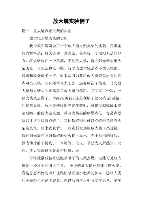 放大镜实验例子