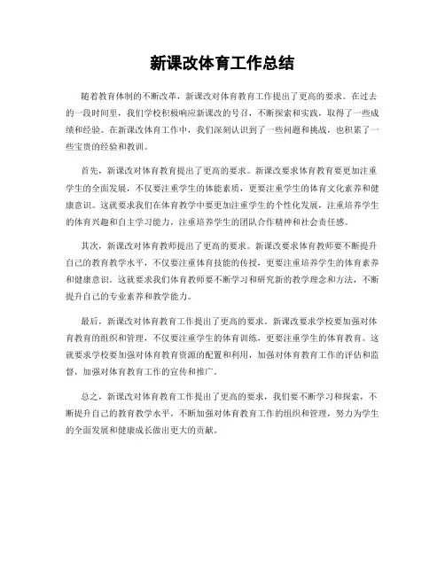 新课改体育工作总结