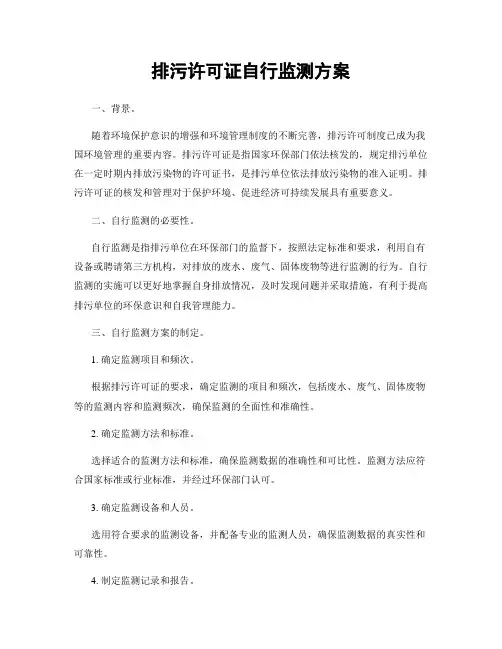 排污许可证自行监测方案