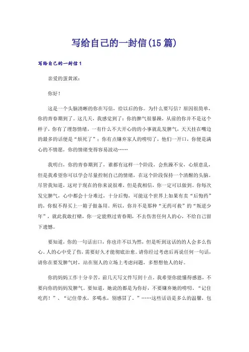 写给自己的一封信(15篇)_4