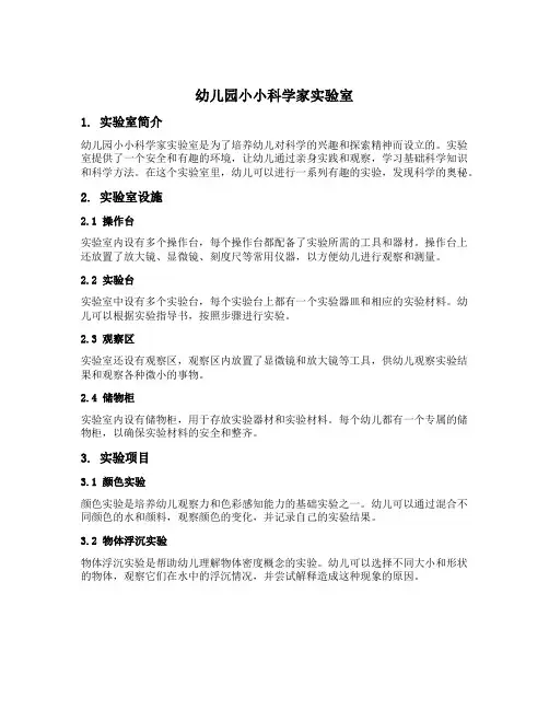 幼儿园小小科学家实验室