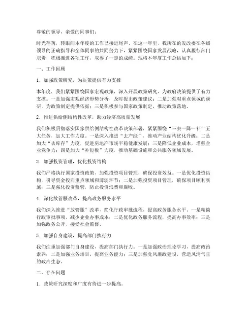 工作总结范文发改委