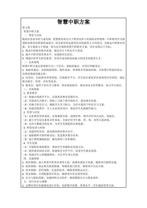 智慧中职方案