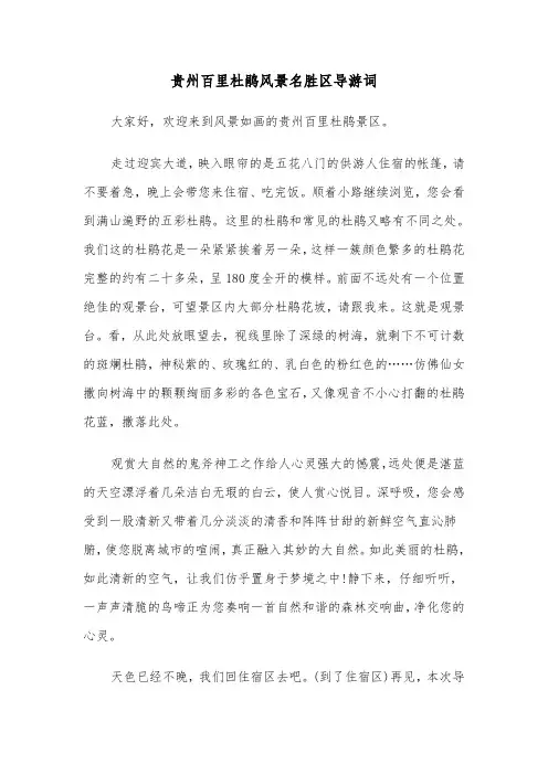 贵州百里杜鹃风景名胜区导游词(六篇)